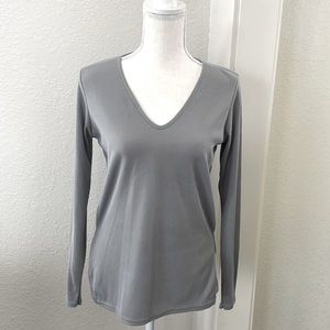 Boohoo Ribbed Grey Long Sleeve Top